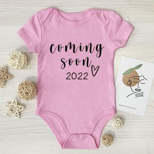 Baby Announcement Clothes Coming Soon 2022 Newborn Baby Bodysuits Cotton Summer Boys Girls Romper Body Pregnancy Reveal