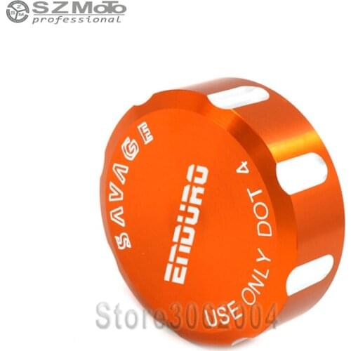 For KTM 690 Enduro R 2006-2017 Rear Brake Cylinder Cover Reservoir Motocycle Accessories Oil Fluid Cap Tank Cup orange Logo