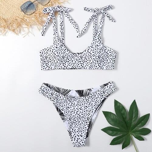 Summer Swimsuit Bikini Set Womens Sexy High Breast Contrast Gradient Swimwear Retro Ladies Beachwear biquinis feminino A40