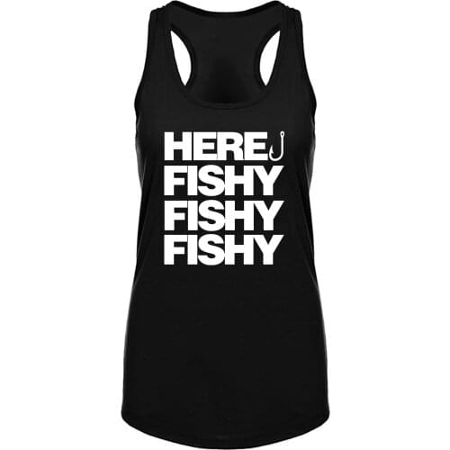 Lyprerazy Womens Fishy Fishy Fishy Workout Gym Funny Printed Tank Top