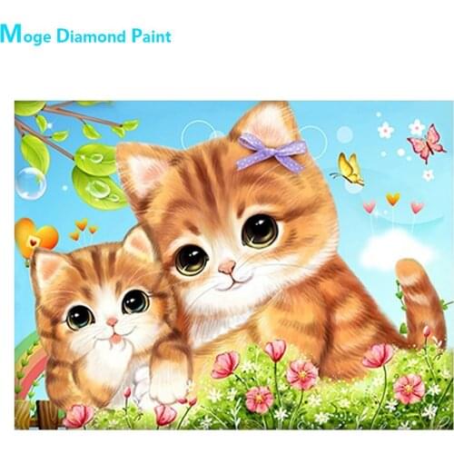 Lovely Cat Diamond Painting Cartoon Animal Round Full Drill Nouveaute DIY Mosaic Embroidery 5D Cross Stitch Home Decor Gifts