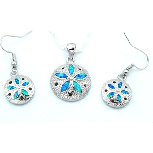 Sand Dollar Fire Opal Jewelry Sets for Christmas