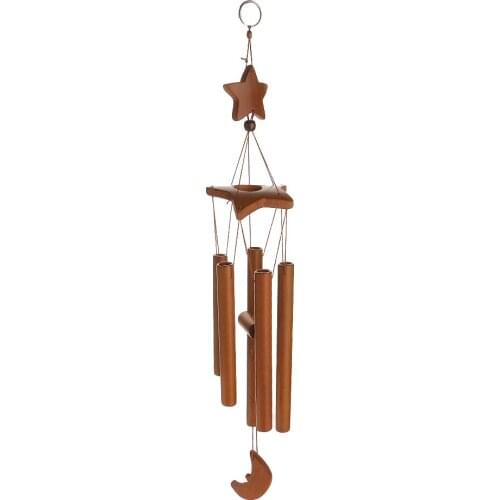 Bamboo Star 5 Tube Wind Chimes Mobile Windchime Church Bell Hanging Decor
