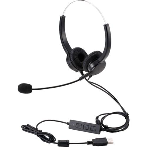 Corded headphones with microphone USB PC Headset Wired USB Headphones Skype for Business With Volume Control for Computer,PC