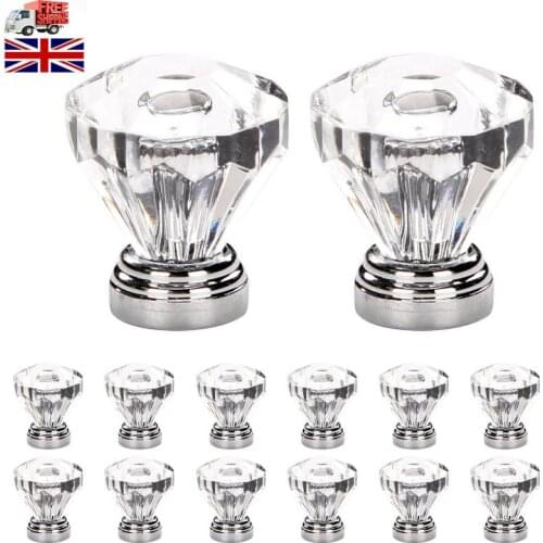 Clear Diamond Acrylic Plastic Handle Door Handle Handle Drawer Wardrobe Handle Diameter 30mm/25mm