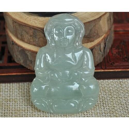 Certified 100% Natural A Emerald Jade Pendant~Guanyin Jade Goddess