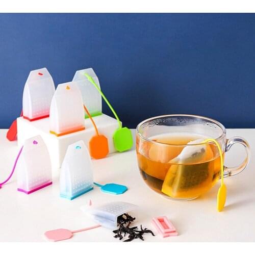 Tea Strainer Bags Coffee Loose Tea Leaves Infuser Non-stick Heat-resistant Silicone Food Grade Materials Tea Maker for Office