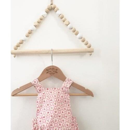 Nordic Kids Nursery Room Wall Decor Hanging Decor Wood Beads Hangers Display Nordic Baby Boys Girl Wood Hanging Room Decoration