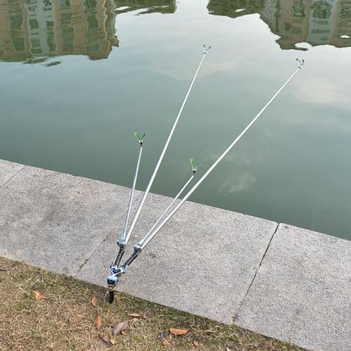 New Foldable Telescopic Fishing Rod Holder Support Stainless Steel Double Pole Bracket Fishing Accessory Tool 1.5M 1.7M 1.9M