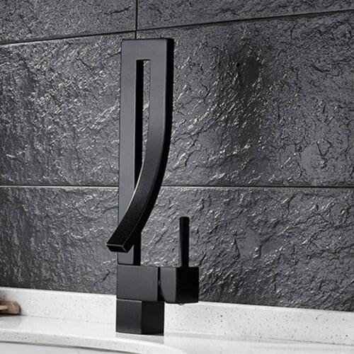 Free shipping Creativity kitchen faucet with Top quality blackened kitchen sink faucet by solid brass black kitchen water faucet