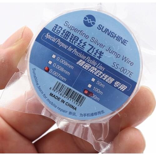 0.007mm Superfine Silver Jump Wire Ultra-fine Silver Wire Fly Line Precision Flexible Circuit Dedicated SS-007E Phone Repair