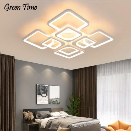 White Modern Led Ceiling Lamp For Living room Bedroom Dining room Kitchen Indoor Lustre Ceiling Light Fixture 110V 220V Dimmable