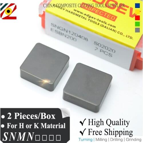 EDGEV Square Solid CBN Inserts SNMN1204 SNMN1207 SNMN1507 SNMN1906 Supper Hard Turning Tools Blade Rolls Brake disk Factory