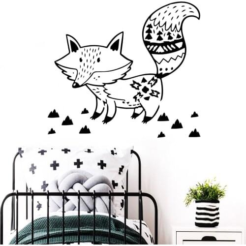 XL fox Home Decor Wall Stickers For Living Room Bedroom Art Decor Wallpaper naklejki na sciane