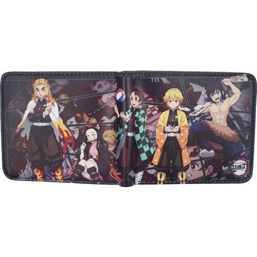 Japanese Cartoon Demon Slayer Kimetsu No Yaiba Tanjiro Kamado Wallet Short Purse With Coin Pocket