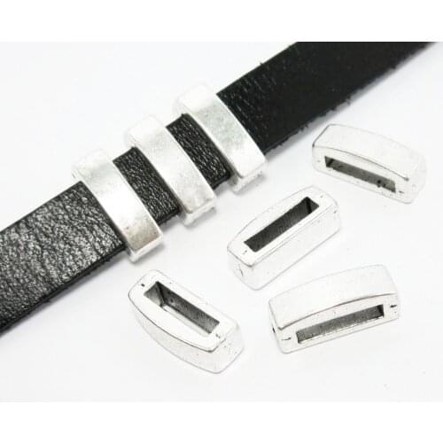 10mm leather bar spacers 10x2mm Flat leather sliders
