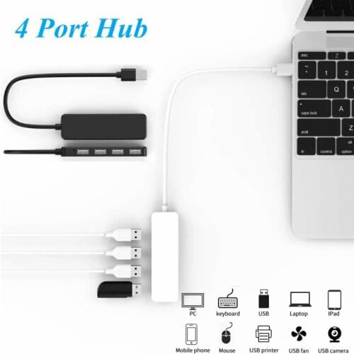 2 Colors 4-Port USB2.0 Hub Drive-Free Docking 4-IN-1Laptop Accessories For Camera Mouse Keyboard