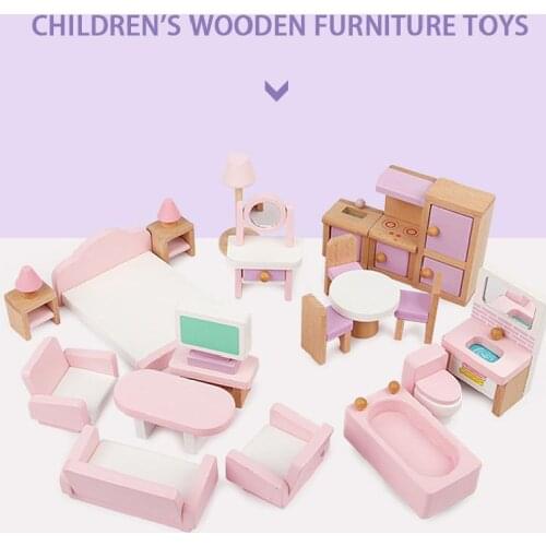 2021 New Creative Childrens Play House Handmade Wooden Diy Toy Girl Princess Villa Doll House Cottage Model