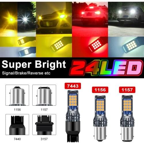 2X BA15S 1156 T20 7443 BAY15D 1157 3157 P27/7W LED Reverse Brake Lights LED Two-Color Signal Lamp For Car Lights 12V - 36V