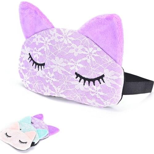 3 Colors Cartoon Lace Eyeshade Sleeping Mask Eyepatch Blindfolds Microfiber Eye Mask To Shield The Light For Health Care Cover