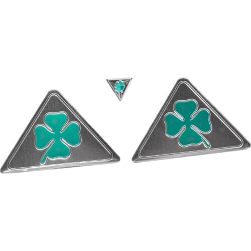 3Pcs GT Car Side Splash Guard Emblem Badge Sticker Aluminum+PVC For Alfa Romeo Quatrefoil Green Delta For Alfa 147 156 166 159