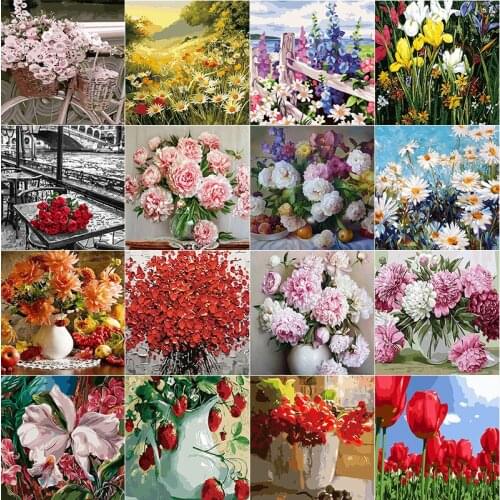 5D DIY Diamond Painting Flower Arrangement Cross Stitch Kit Mosaic Diamond Embroidery Home Decor Room Decoration Wall Hanging