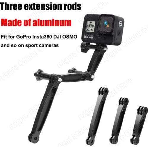 CNC Aluminum Extension Mount Arm for Gopro Max fusion Hero 9 8 EKEN insta360 Cameras Photo Shooting Connect Bracket Adapter