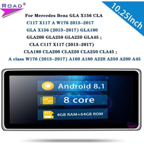 Car Radio Android 8.1 For Benz GLC / V Class 2015-2017 C Class W205 C63 X253 Stereo 10.25'' Head Unit 8 Core Auto Car Autoradio