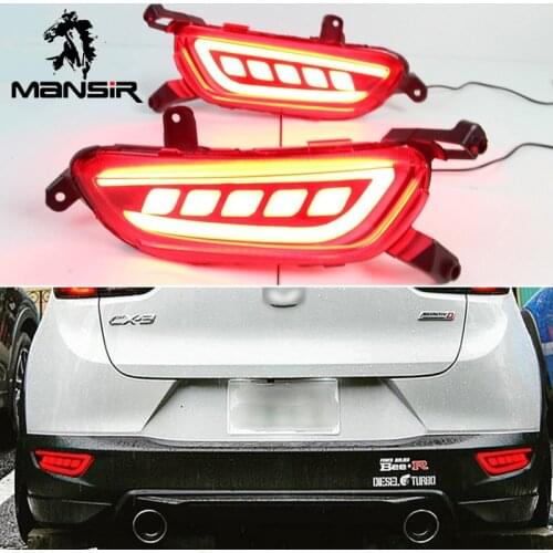 Car LED Rear bumper light Rear Fog Lamp Auto Brake Reflector For Mazda CX-3 CX3 2015 2016 2017 2018 2019 Rear Lights Assembly
