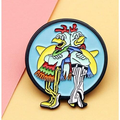 Breaking Bad Hermanos Chicken Brothers Brooch Pins Enamel Metal Badges Lapel Pin Brooches Jackets Fashion Jewelry Accessories