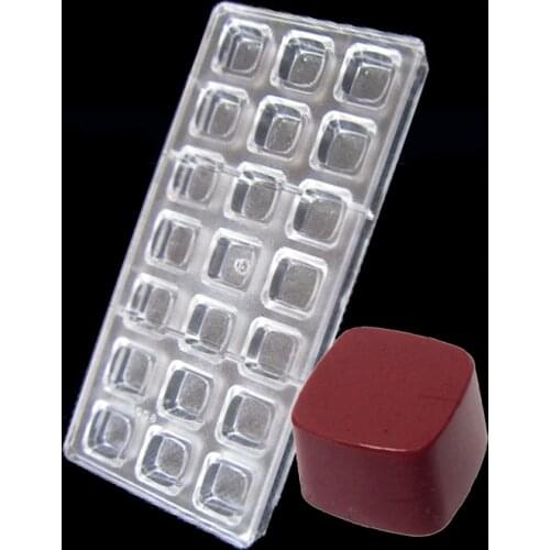 3 D diy 21 Squares Shape Polycarbonate Hand Make PC Chocolate Modelling Mold Ice Candy Shaping Cake Decorating Tools ,BAKEWARE