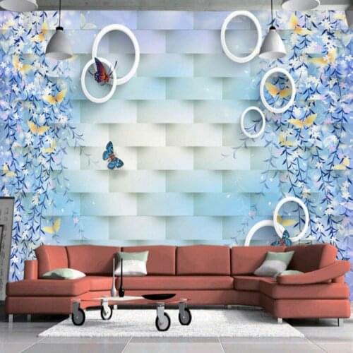 Photo wallpaper Beautiful flower vine butterfly mural custom 3D stereo wallpaper living room bedroom background wall mural