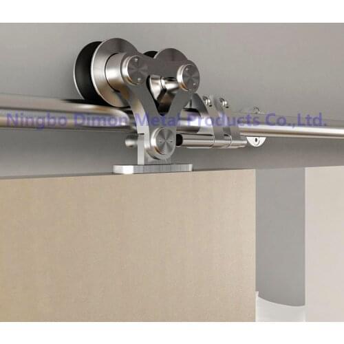Dimon Customized Fashion SUS 304 Satin America style Sliding Wooden Door Hardware DM-SDS 7102 With Soft Close