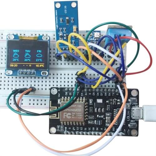 ESP8266 Weather Station Kit With Temperature Humidity Atmospheric Pressure Light Sensor Module Kit For Arduino IDE IoT Starter