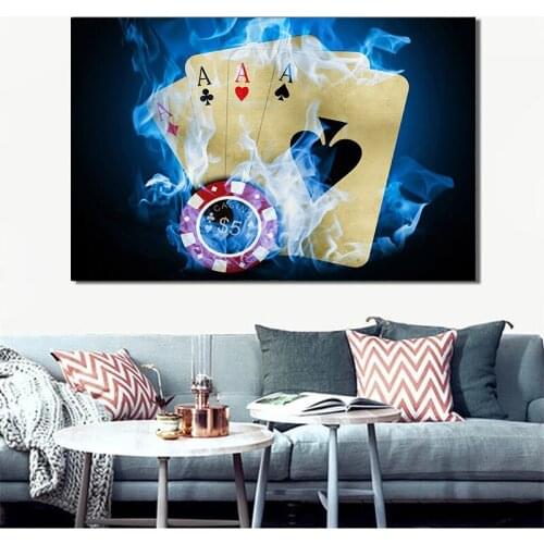 Creative Painting Playing Cards Poster Pictures Canvas Painting Posters and Prints Cuadros Wall Art Pictures Home Decoration Art