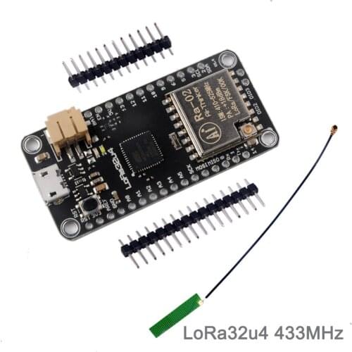 RCmall LoRa32u4 RA02 Lora Module Development Board 433MHZ RA-02 Long Range communication 1KM LiPo Atmega32U4 SX1278 for Arduino