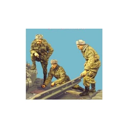 1/35 scale Russian tank soldier 3 people miniatures Resin Model Kit figure Free Shipping