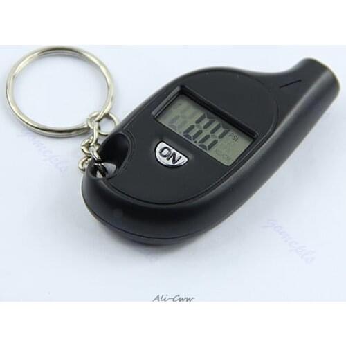 Mini LCD Digital Tire Tyre Keychain Air Pressure Gauge For Car Auto Motorcycle