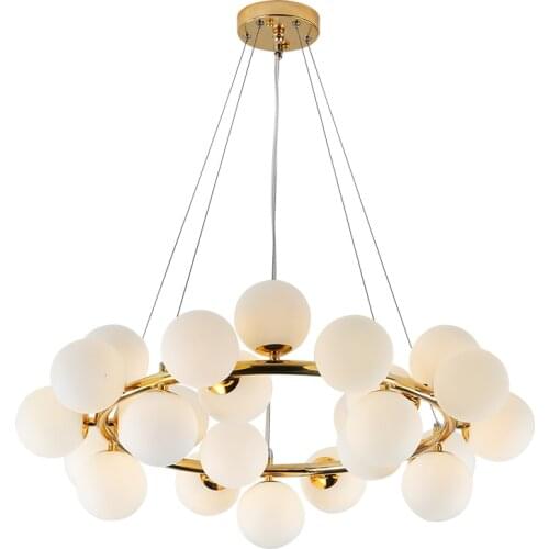 Postmodern minimalist creative magic bean chandelier living room clothing store restaurant multi-head glass chandelier