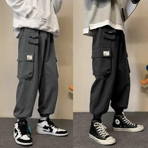 Men Fashion Cargo Pants Plus Size Bigger Pockers Mens Street Wear Pants Skateboard Teenager Kpop Wide Leg Trousers Comfortable