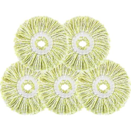 2021 New 5 Pcs Rotating Mop Head Pads Replacement Microfiber Spin Mop Round Head Refills