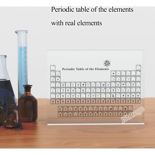 New Chemical Element Display With Real Elements Home Decor Acrylic Periodic Table Display Kids Teaching School Day Birthday Gift