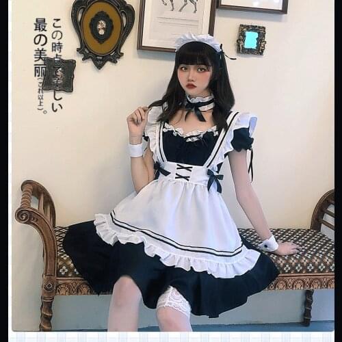 Nikki Lolita Dress Cosplay Uniforms Set Female Cute Maid Clothes Halloween Costumes for Women