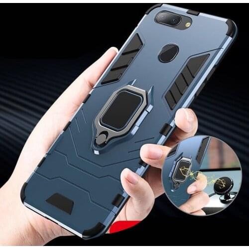 Shockproof Case for Oppo R15X R15 R17 Pro R11s R9s Plus A54 A74 A73 A93 5G A15 Car Magnetic Ring Stand Phone Bracket Back Cover