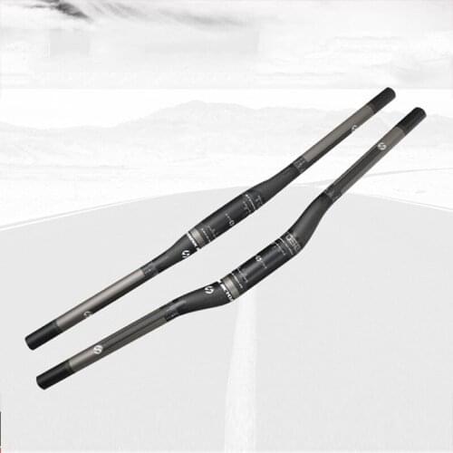 TOSEEK MTB flat Handlebar full carbon fiber 3K mountain bike riser handle bar glossy matte surface 31.8*580mm-760mm