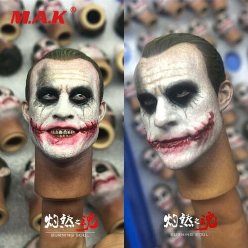 1/6 Clown Heath Ledger Head Sculpt Fit For 12" Male Figure Burning Soul Normal version laugh version