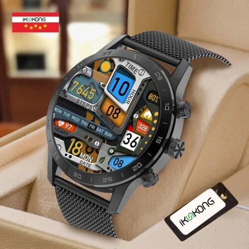 2021 Wireless Charging 300mAh Sports Smart Watch IP68 Waterproof Leather Smartwatch Men Watch Fitness Bracelet For Android Apple