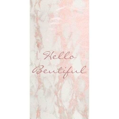 Modern Rose Gold Marble Shower Spa Sauna Towels Women Shiny Glossy Hello Beautiful Beach Travel Towels Christmas Birthday Gift