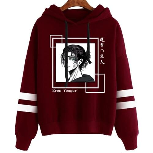 Anime Attack on Titan Hoodies Men Women Cool Eren Yeager Graphic Print Pullovers Hip Hop Sweatshirts Casual Autumn Streetwear