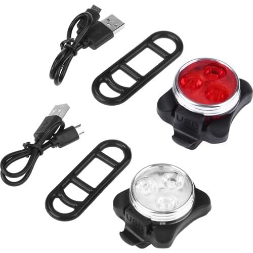USB Rechargeable Cycling Bicycle Light Mountain Bike Super Light Charging Taillight Outdoor Headlight Front Tail Clip Light Lamp